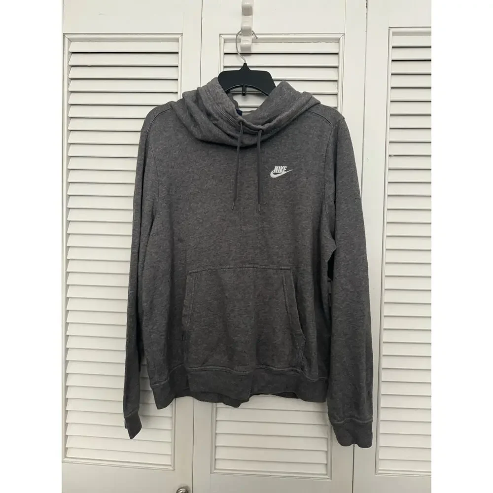 Nike Oversized Funnel Neck Gray Sweatshirt Sz: Large